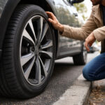 anvelopă auto run-flat montată pe roata unei mașini