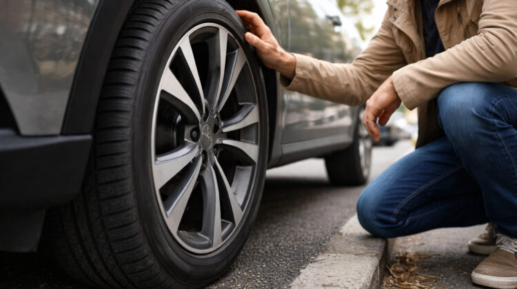 anvelopă auto run-flat montată pe roata unei mașini