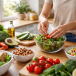 persoană pregătind alimente sănătoase în bucătărie