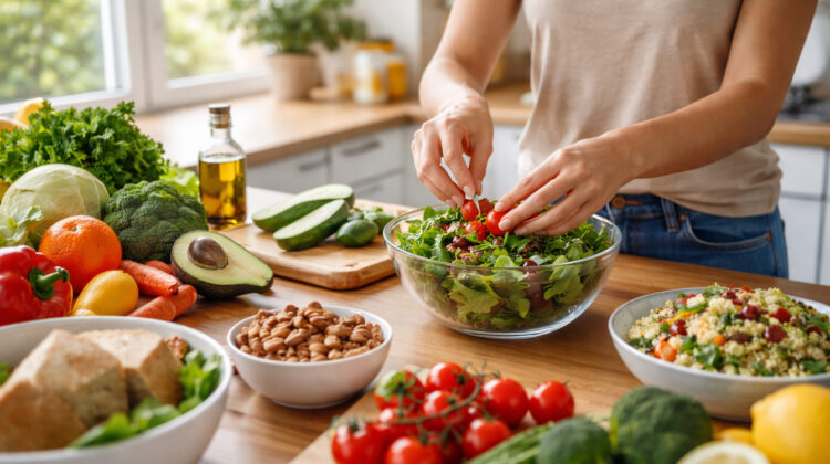 persoană pregătind alimente sănătoase în bucătărie